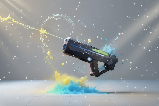 Q081 Cyber Electric Water Gun – High-Power LED Glow Spray, Waterproof, Large Tank, 500mAh Battery – Best Holi Blaster for Kids & Adults (Random Colour)