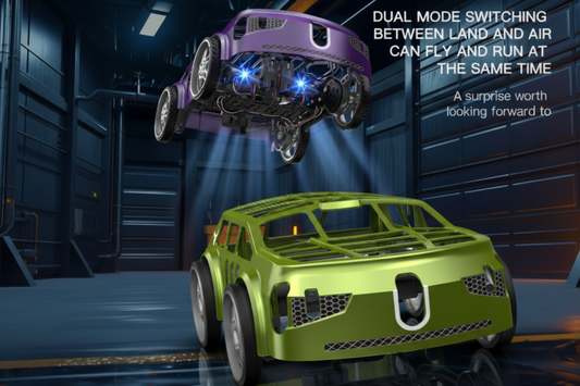 Rc Flying Mini Car, 2-in-1 Air-Ground Dual-Mode RC Flying Car with Intelligent Colorful LED Lights, 2.4GHZ Drone Air Racer