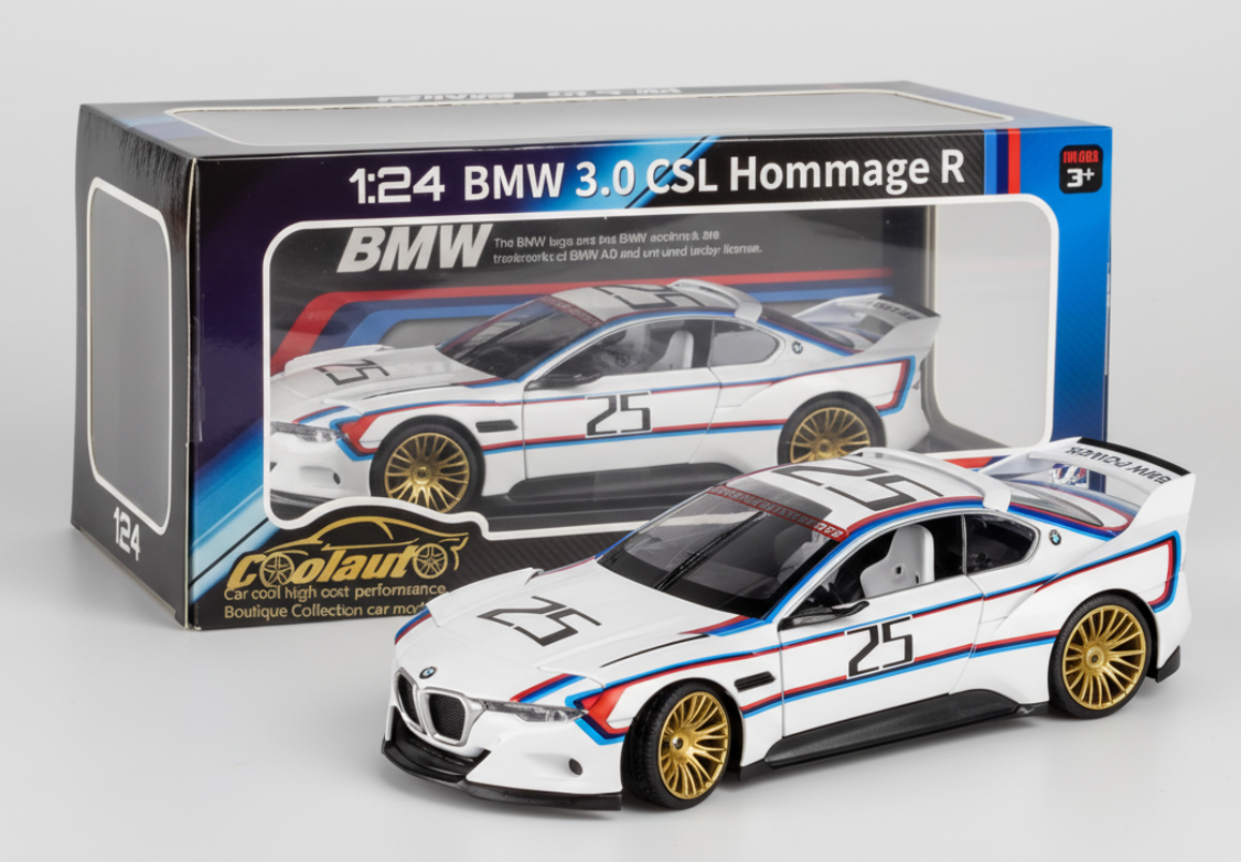 BWM CSL 3.0 HOMMAGE R Car CCA Diecast Model 1:24- Hommage R Metal Toy Cars