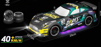 RC Racing Drift Car with LED Lights & Drift Tires High Speed – 40+ KM/H Remote Control