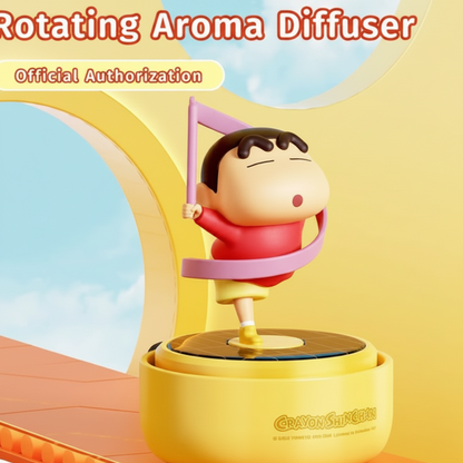 Shinchan Powered Rotating Car Aroma Diffuser With Aromas Solar Energy Ornament Toy