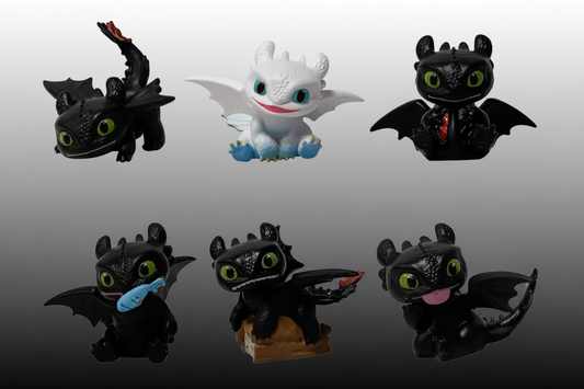 Mini Dragon Set - How To Train Your Dragon Toothless figurines Stunning Designs Set of 6