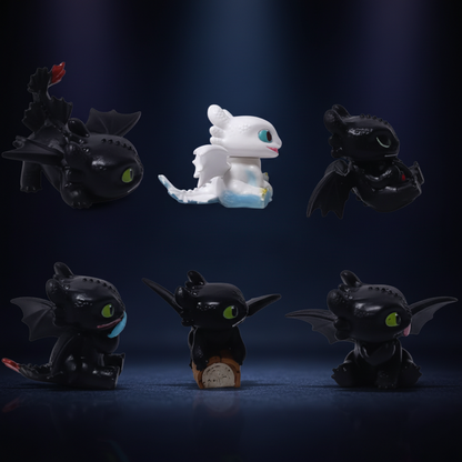 Mini Dragon Set - How To Train Your Dragon Toothless figurines Stunning Designs Set of 6