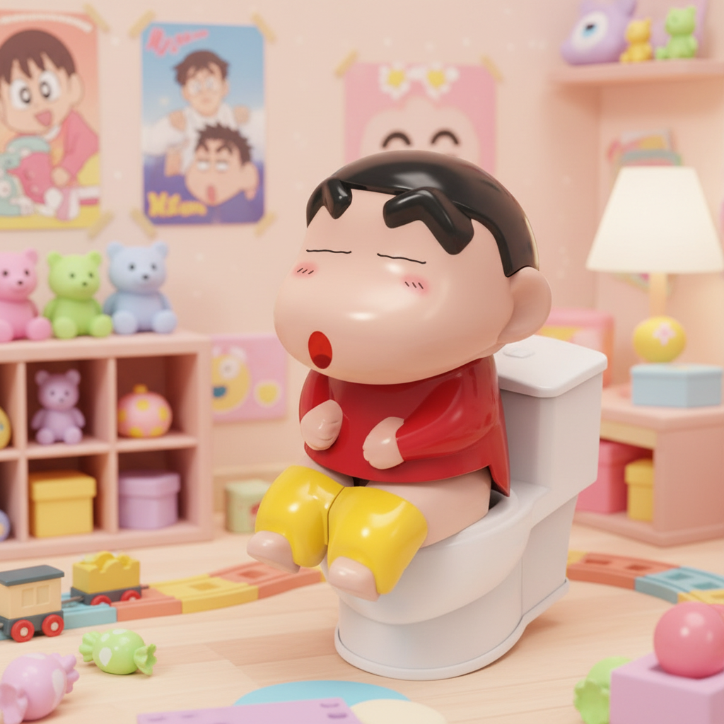 Shin-chan Mischievous Funny Toilet Theme Toy