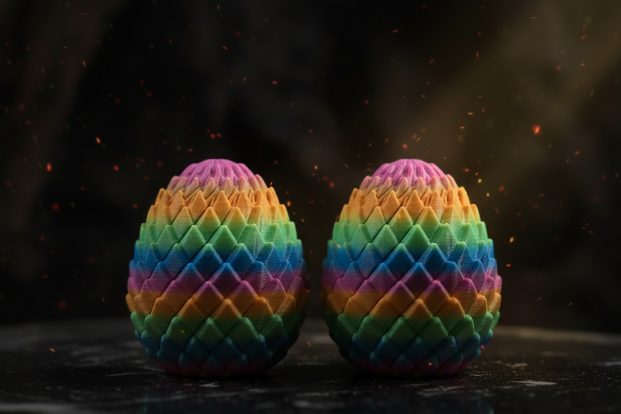Slippery Twisty Egg Fidget Toy 3D Printed Stress Relief Sensory Fidget Easter