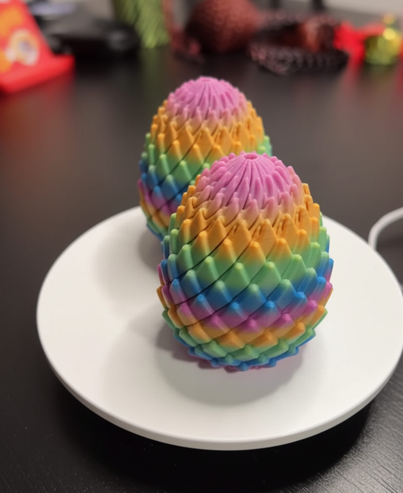 Slippery Twisty Egg Fidget Toy 3D Printed Stress Relief Sensory Fidget Easter