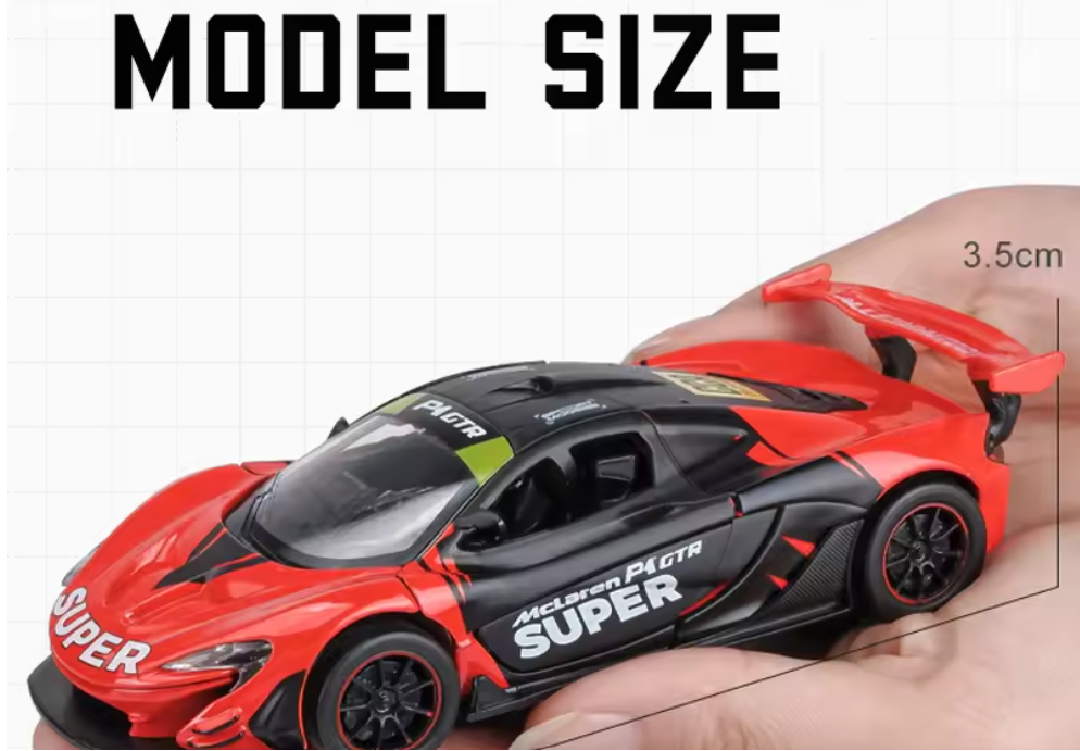 Mclaren P1 GTR Alloy Racing Diecast Car Toy 1:31 scale Light & Sound Effect Diecast Car Collectibles Birthday gift