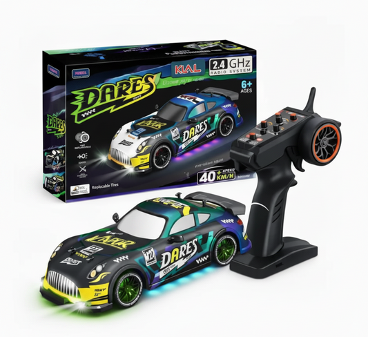 RC Racing Drift Car with LED Lights & Drift Tires High Speed – 40+ KM/H Remote Control