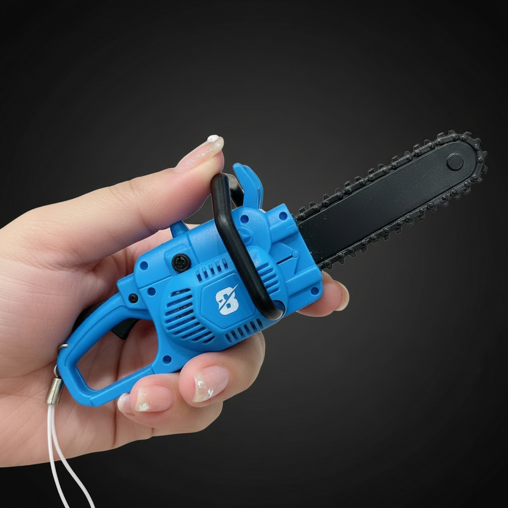 Mini Funny Chainsaw Moving Toy Keychain