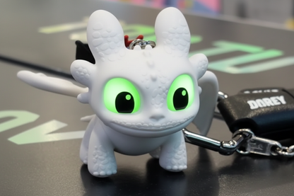 Mini Dragon Lighting Keychain with Moving Wings Black Color (Night Fury) limited edition