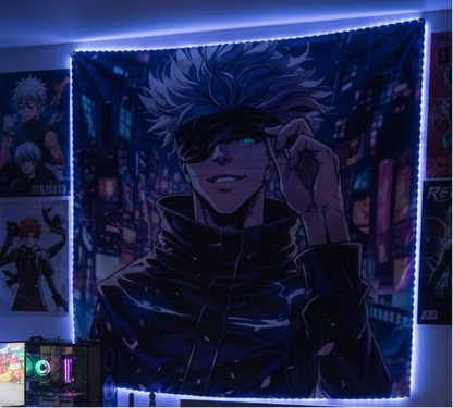 Gojo Satoru Jujutsu Kaisen Anime Wall Tapestry for Home Bedroom Living Room