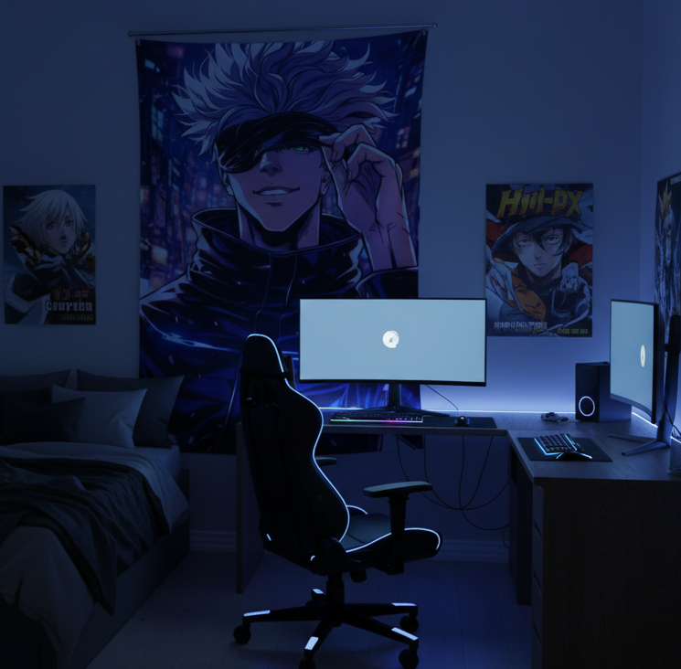 Gojo Satoru Jujutsu Kaisen Anime Wall Tapestry for Home Bedroom Living Room