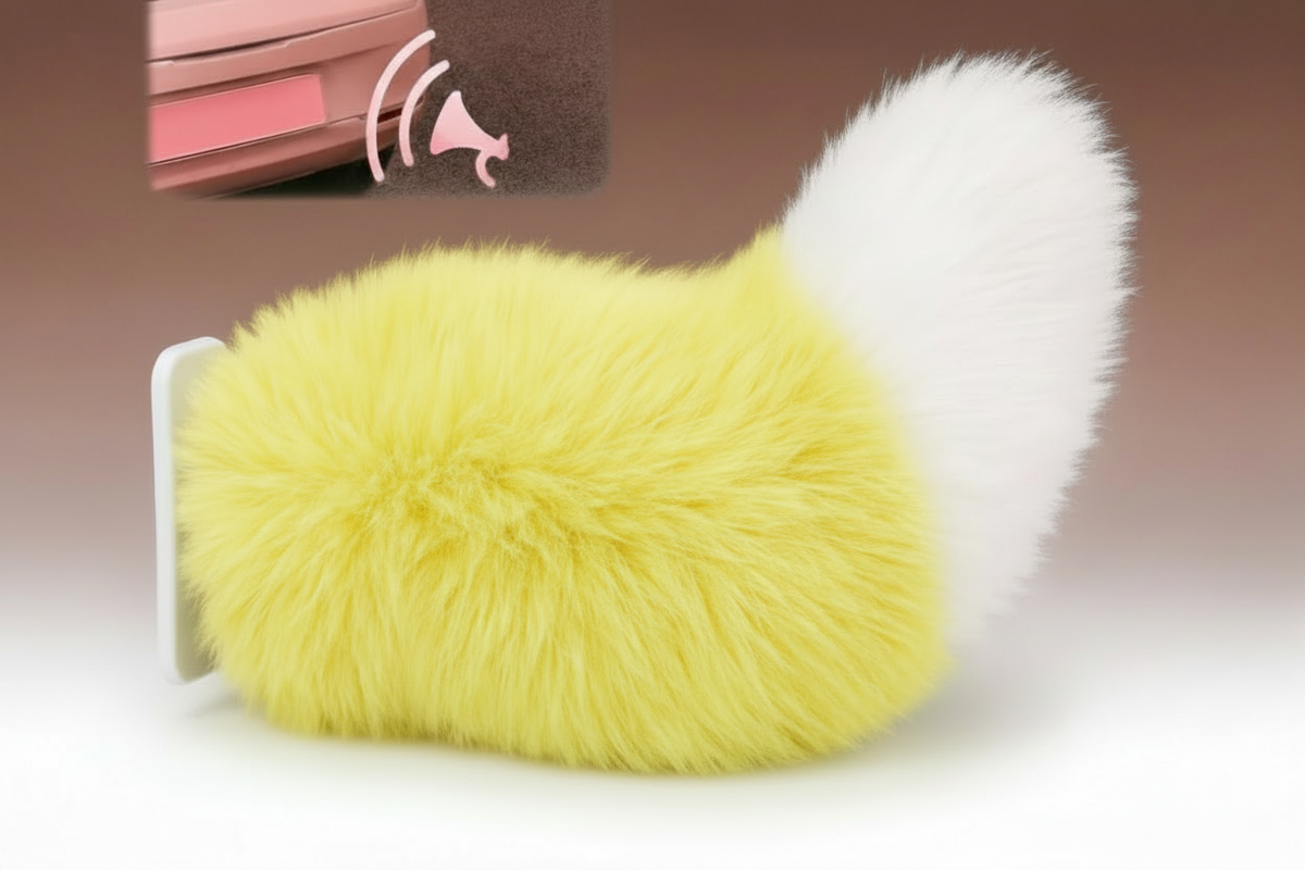 Funny Electric Furry Kitty Moving Tail Rechargeable With Remote Control Cute Funny Auto Decor Accessory