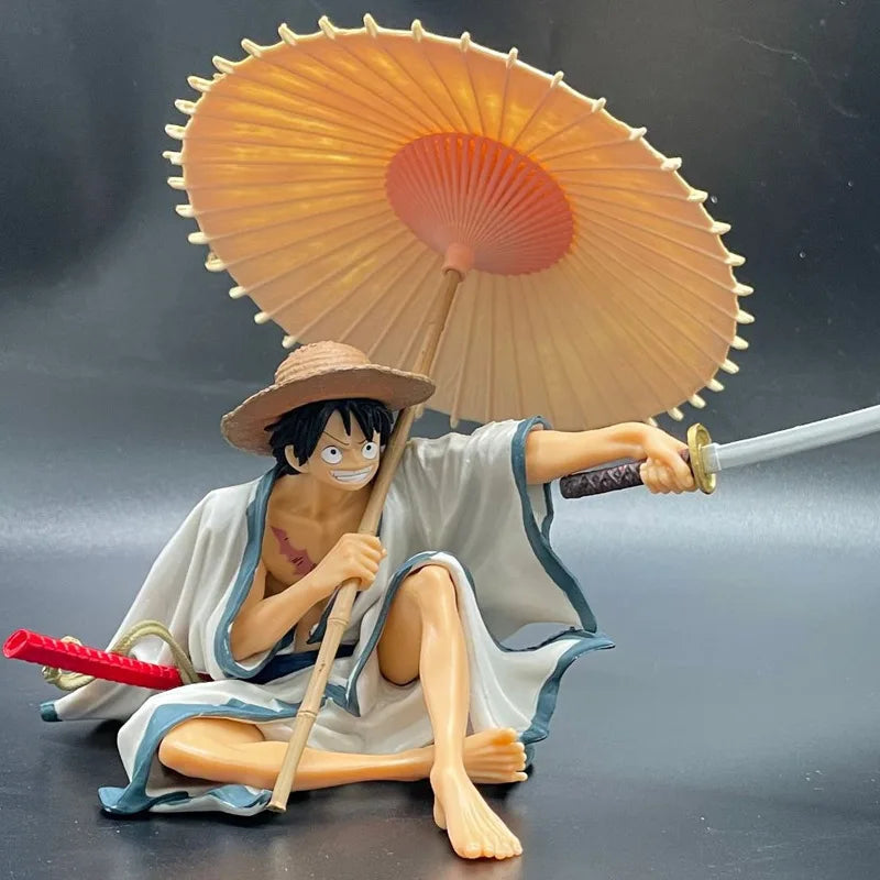 One Piece: Luffy Sitting With Umbrella 13cm - Premium Action Figure