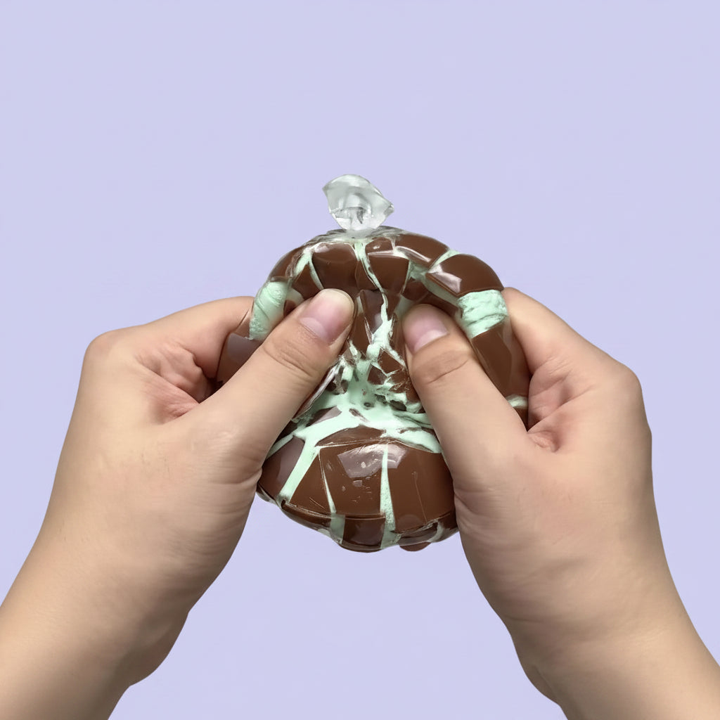 Crispy Dark Chocolate Stress Ball Squishy Toy for Calming Moments and Travel Entertainment