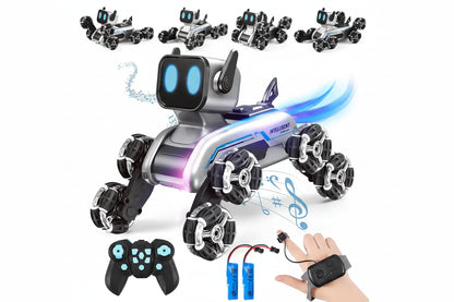 RC Stunt Robot Dog Rechargeable Multifunctional 2.4GHz 8WD Gesture Sensing Support 360° Rotation