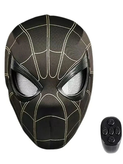 LED Black Spider-Man Mask with Remote Control – Stealth Suit Edition