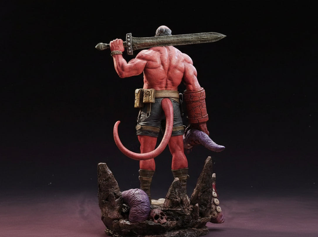 Hellboy Resin Statue 1/6 Scale 3D Printed Figure by Tibs 3D Studio – Premium Collector Edition