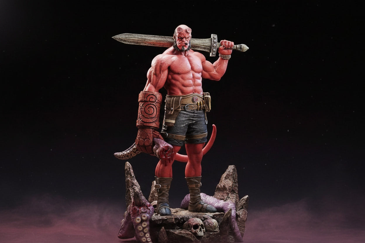 Hellboy Resin Statue 1/6 Scale 3D Printed Figure by Tibs 3D Studio – Premium Collector Edition