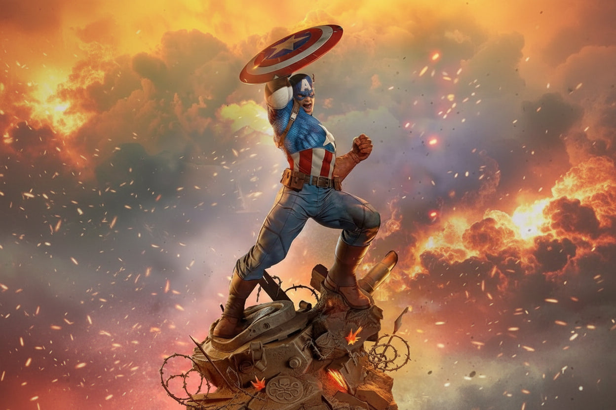 Captain America Resin Statue (1/6 Scale)3D Printed Figure by Tibs 3D Studio – Premium Collector Edition