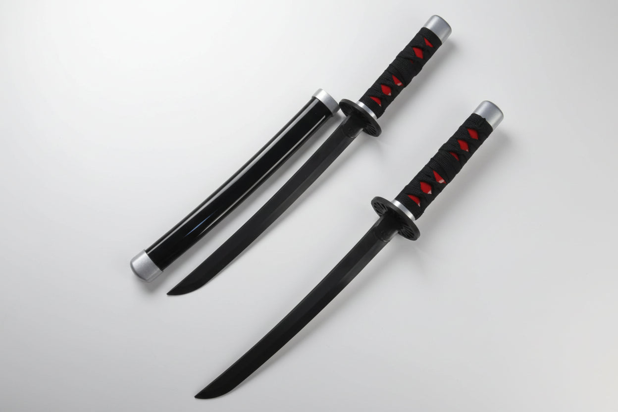 New Demon Slayer Tanjiro Black Wooden Katana 42 cm with stand