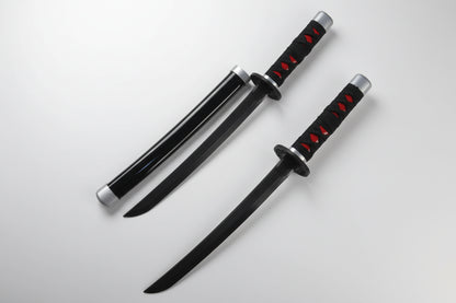 New Demon Slayer Tanjiro Black Wooden Katana 42 cm with stand
