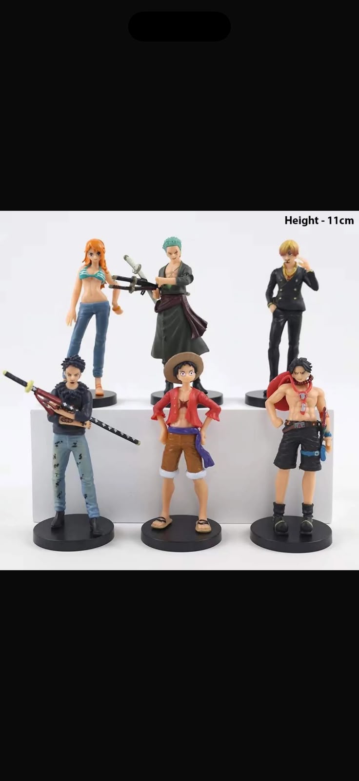 One Piece Anime Figure Set of 6 | Premium PVC Collectible Action Figures | Luffy, Zoro, Nami, Ace, Law & Sanji