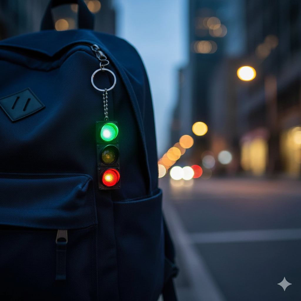 Traffic Light LED Keychain Lights Up And Glows!