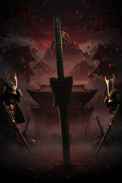 Black Edition Sparkling Katana Lightsaber Sword – LED Light Blade with Real Sparks & Smoke Effect