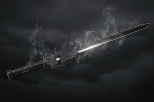Black Edition Sparkling Katana Lightsaber Sword – LED Light Blade with Real Sparks & Smoke Effect