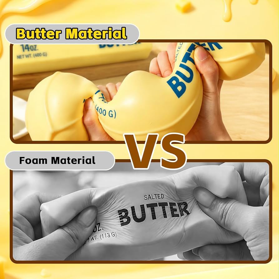 Butter Squishy Toy, Butter-Shaped Slow Rising Squishy Butter Stick for Anxiety Relaxation