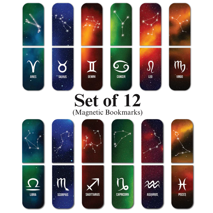 Zodiac Constellation Magnetic Bookmark Set