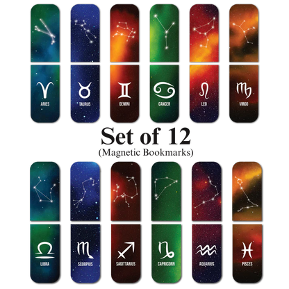 Zodiac Constellation Magnetic Bookmark Set