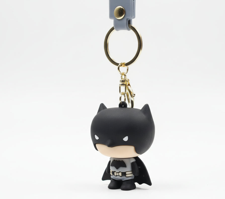 Mini Cute Batman Action Figure 3D Keychain Pack of 2