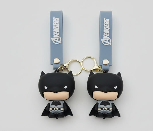Mini Cute Batman Action Figure 3D Keychain Pack of 2