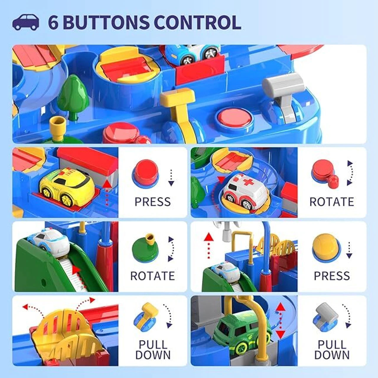 PlayPro Car Racing Rescue Track Set for Kids