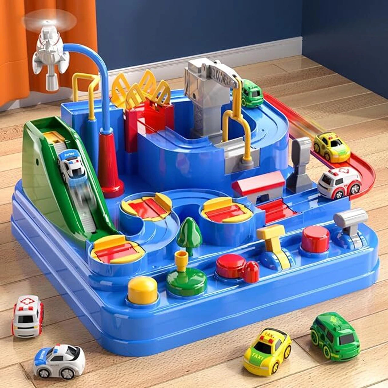 PlayPro Car Racing Rescue Track Set for Kids