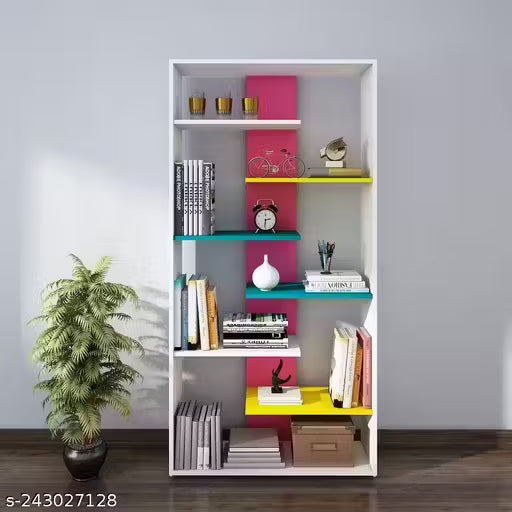 Wood Open Book Shelf (Finish Color - MULTI COLOR, Knock Down)
