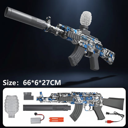 AK 47 Automatic Electric Gel Blaster Gun Toy in Shooting for Kids with Water Bullets Rechargeable Outdoor Action Play Shooting Toy