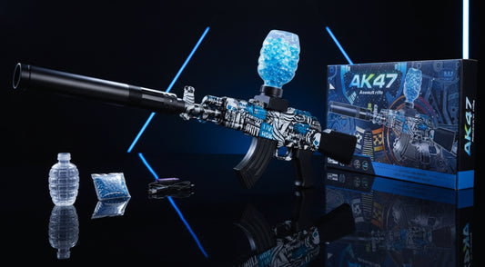 AK 47 Automatic Electric Gel Blaster Gun Toy in Shooting for Kids with Water Bullets Rechargeable Outdoor Action Play Shooting Toy