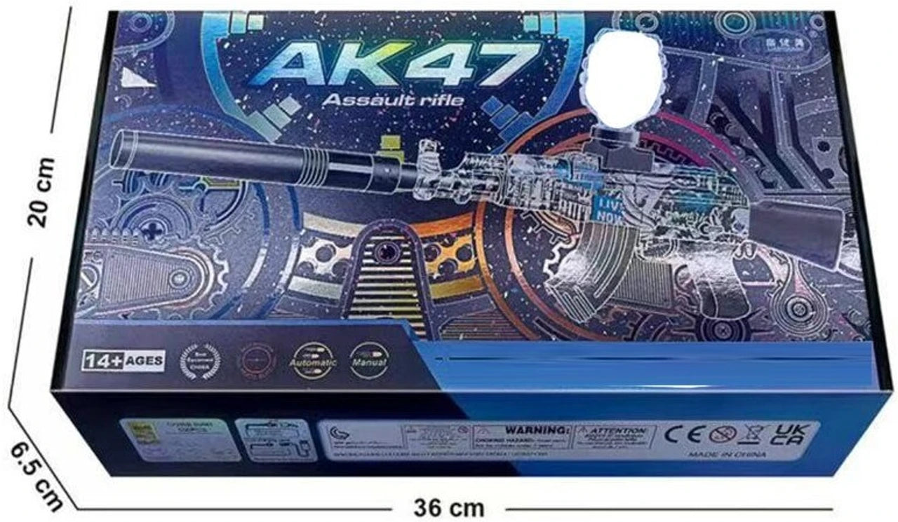 AK 47 Automatic Electric Gel Blaster Gun Toy in Shooting for Kids with Water Bullets Rechargeable Outdoor Action Play Shooting Toy