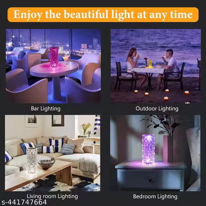 Rose Diamond Table Lamp Touch Night Lamp with Remote Control for Bedroom