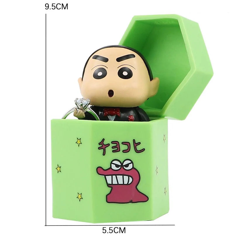 Valentine Shinchan Proposal Ring Box Cute Figure