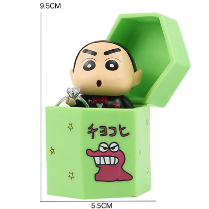 Valentine Shinchan Proposal Ring Box Cute Figure