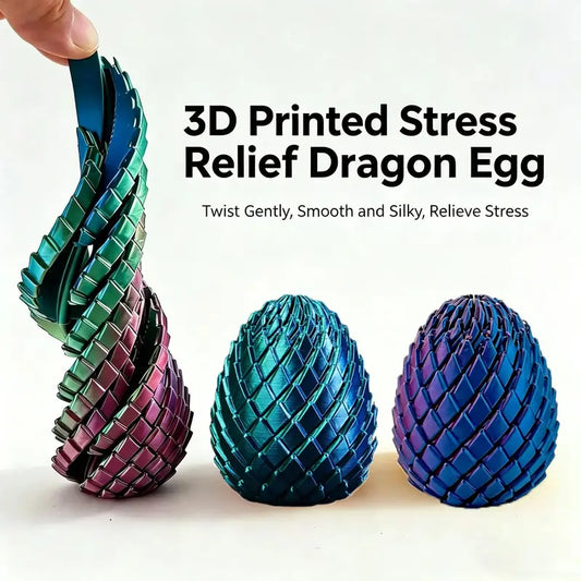 Slippery Twisty Egg Fidget Toy 3D Printed Stress Relief Sensory Fidget Easter