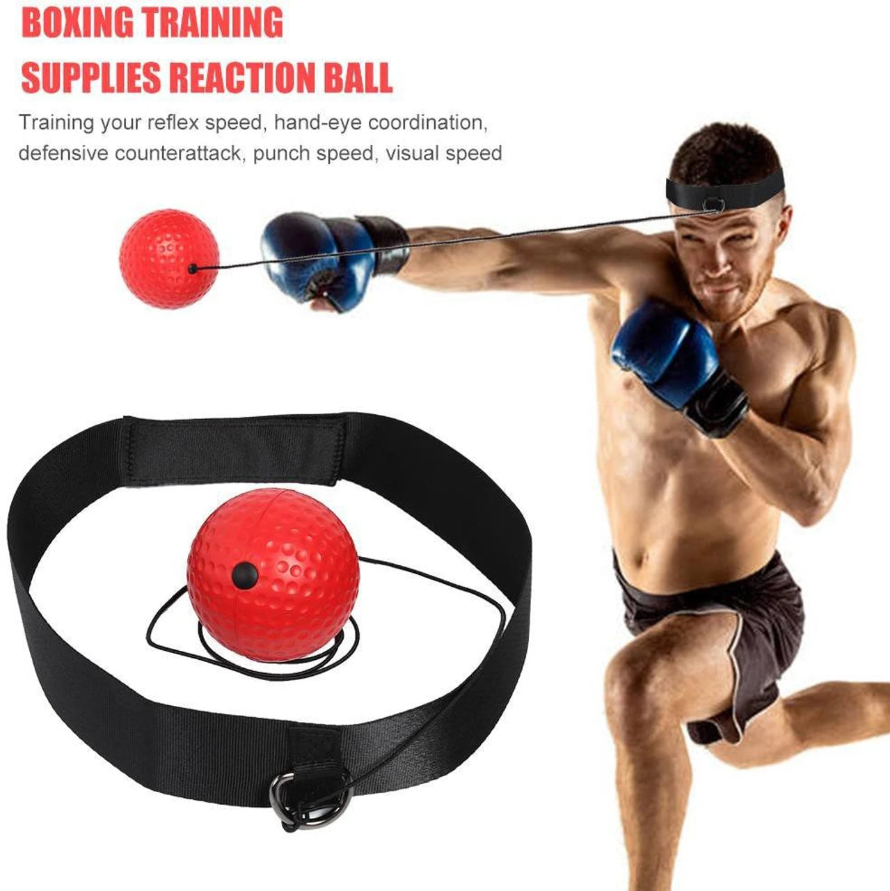 Punching Ball : Reflex Boxing Ball Training Improve Reaction Speed and Hand Eye Coordination with Headband Boxing Gear for MMA Equipment