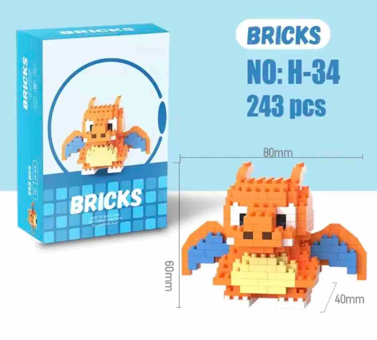 Mini Building Blocks Charizard Mini Toy for Kids 6+ (Limited Edition)