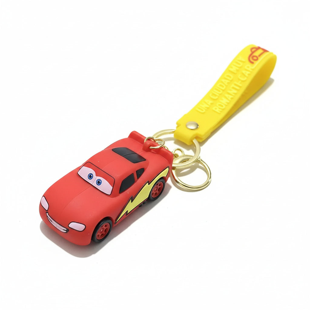 Lightning Mc Queen Car 3d Keychain Cartoon Character – Anime Accessory for Bags, Keys, Backpacks Keychain Pack of 3