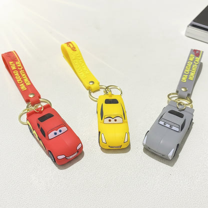 Lightning Mc Queen Car 3d Keychain Cartoon Character – Anime Accessory for Bags, Keys, Backpacks Keychain Pack of 3