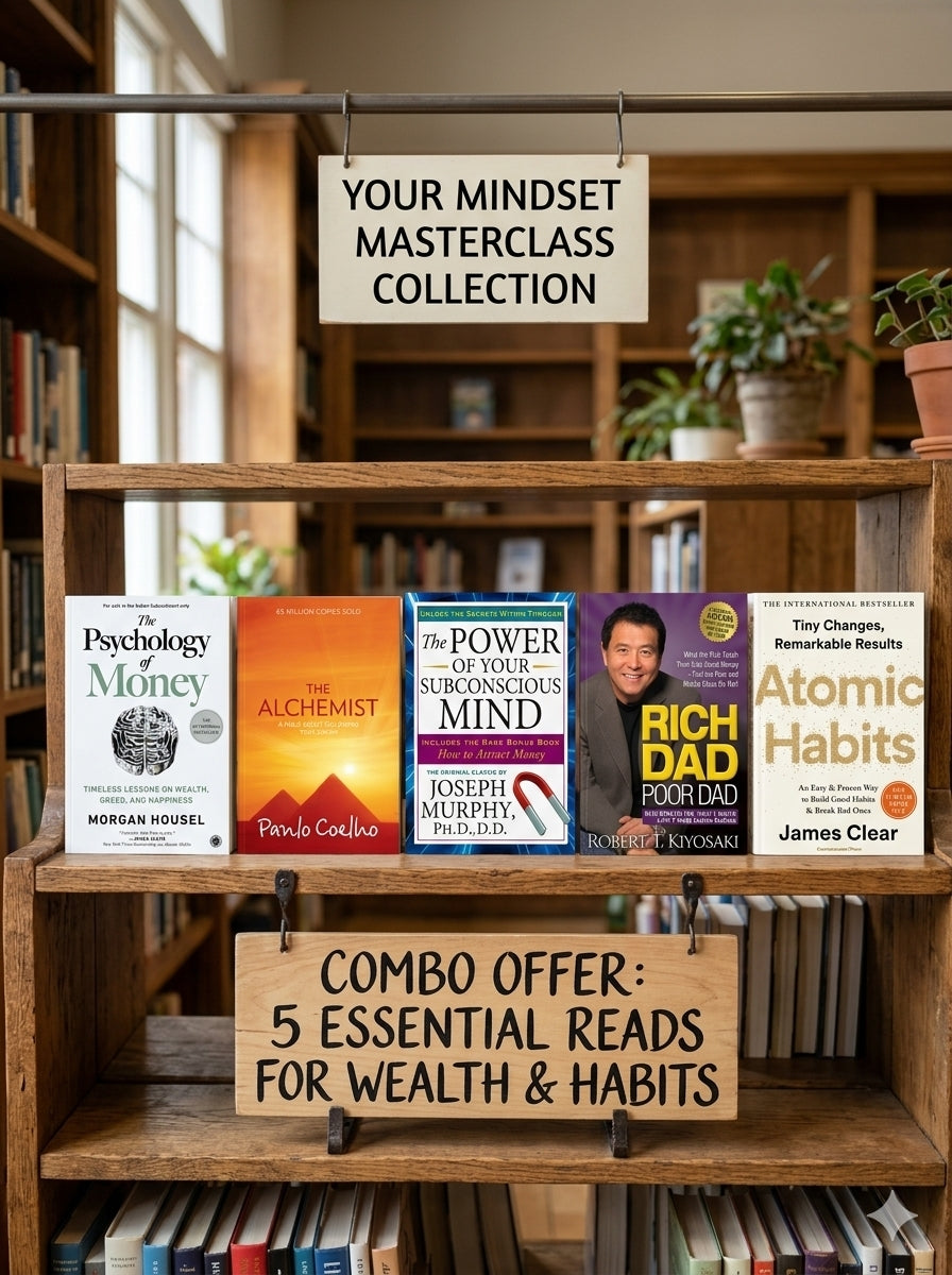 [COMBO] Self-Growth 5 Books: Atomic Habits, Psychology of Money, The Alchemist, Rich Dad Poor Dad, The Power of Subconscious Mind